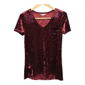 Spring + Mercer Crushed Velvet Whimsigoth Top Womens Small Short Sleeve Vamp